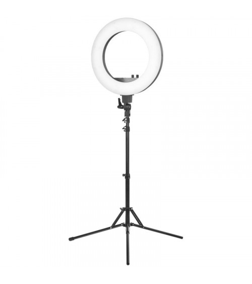 Lempa makiažui vizažui su stovu LED RING 18, 48W