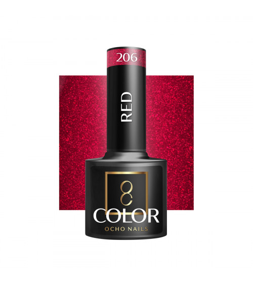 Hibridinis gelinis lakas OCHO NAILS red 206 5ml