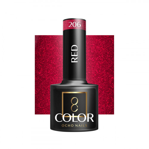 Hibridinis gelinis lakas OCHO NAILS red 206 5ml