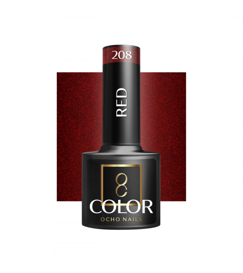 Hibridinis gelinis lakas OCHO NAILS red 208 5ml