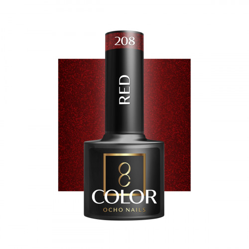 Hibridinis gelinis lakas OCHO NAILS red 208 5ml