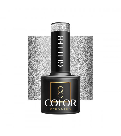 Hibridinis gelinis lakas OCHO NAILS glitter G03 5ml