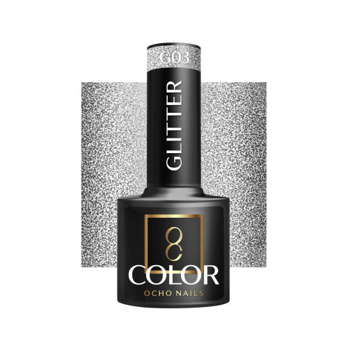 Hibridinis gelinis lakas OCHO NAILS glitter G03 5ml