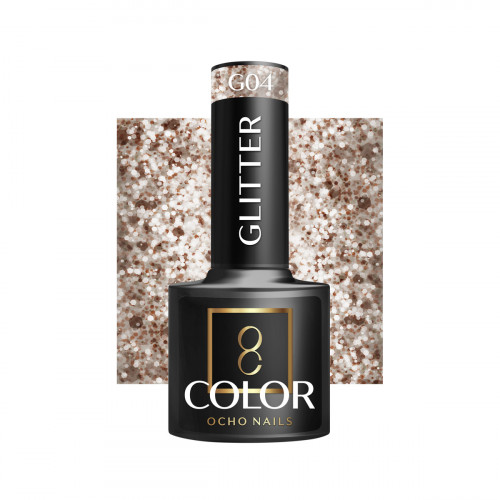 Hibridinis gelinis lakas OCHO NAILS glitter G04 5ml
