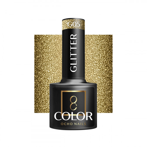 Hibridinis gelinis lakas OCHO NAILS glitter G05 5ml