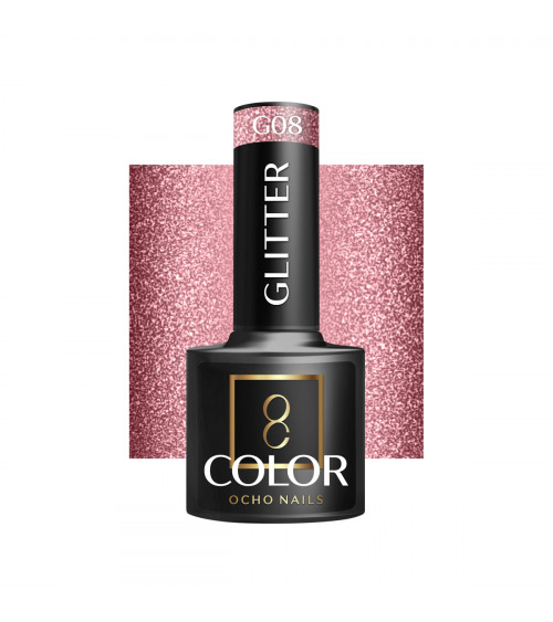 Hibridinis gelinis lakas OCHO NAILS glitter G08 5ml