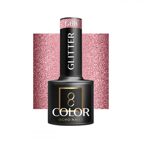 Hibridinis gelinis lakas OCHO NAILS glitter G08 5ml