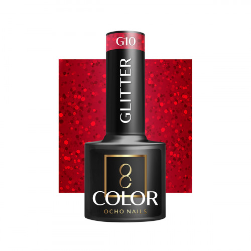 Hibridinis gelinis lakas OCHO NAILS glitter G10 5ml